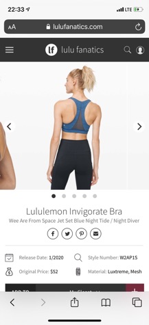 Áo bra lulu size4,6,8