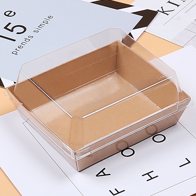 Set 50 hộp giấy kraft E1413 đựng bánh bông lan , đựng xôi , đựng plan gato,....