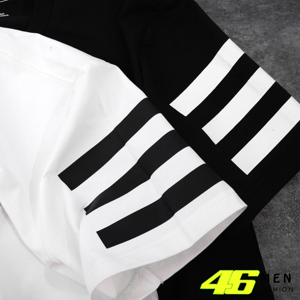 Áo thun nam👕Áo thun nam ngắn tay cổ tròn phối sọc hai màu cực cá tính | BigBuy360 - bigbuy360.vn