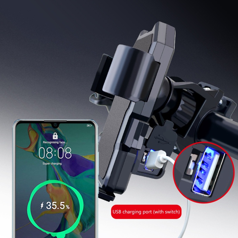 Giá Đỡ Điện Thoại Kiêm Sạc Không Dây Có Thể Điều Chỉnh Cho Xe Đạp / Xe Máy