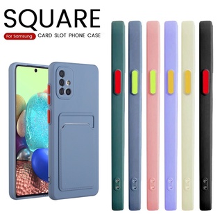 Ốp điện thoại silicon mềm có ngăn đựng thẻ dành cho Samsung Galaxy A52 A72 A51 A71 A31 A32 M32 A42 M42