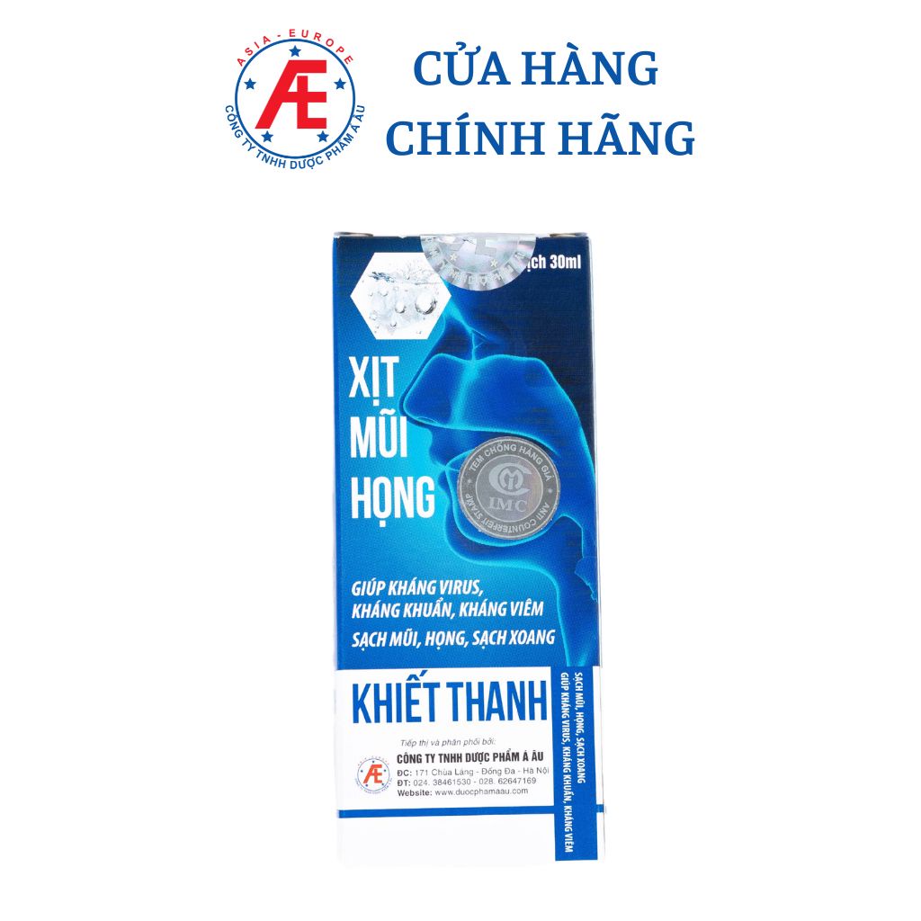 Xịt mũi họng Khiết Thanh giúp thông thoáng mũi họng lọ 30ml