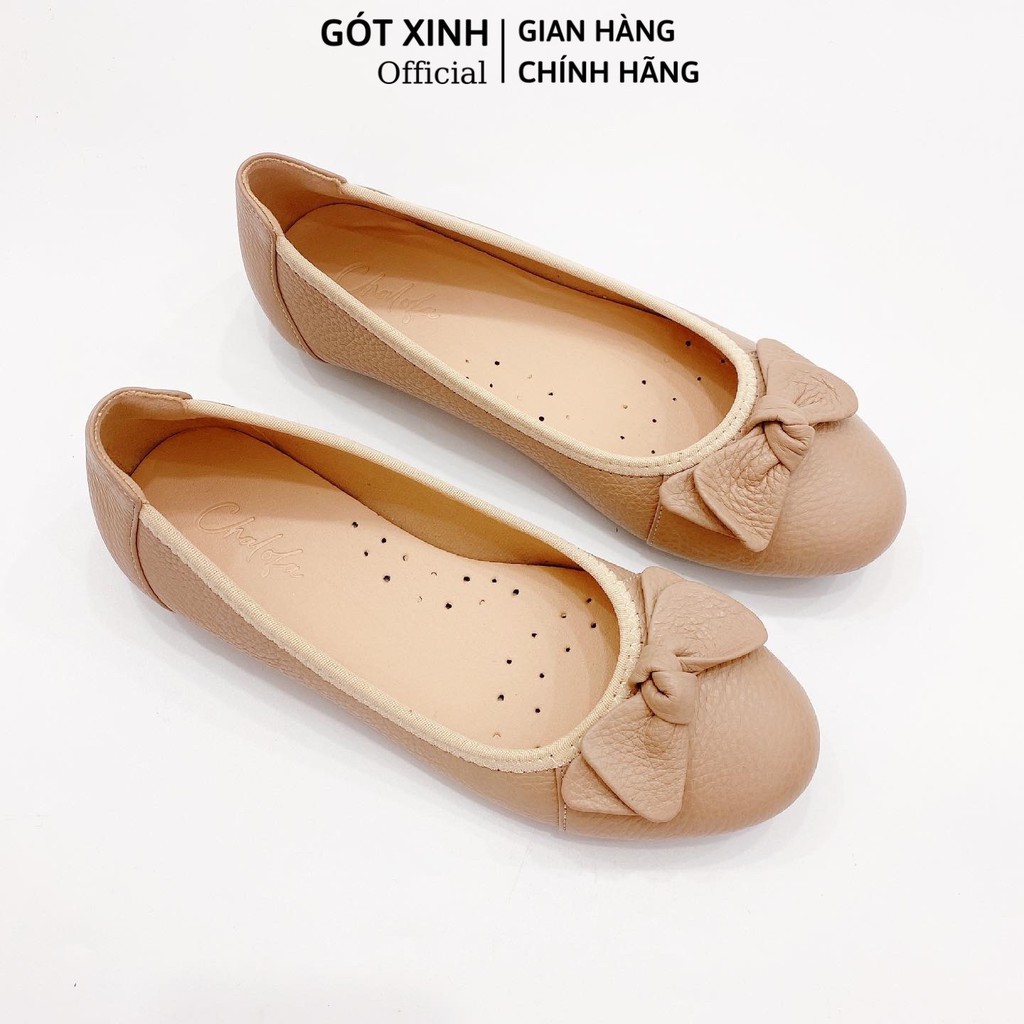 Giày búp bê nơ GÓT XINH GX390 da thật mềm