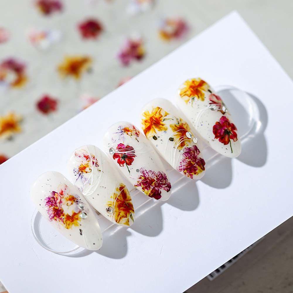 Miếng Dán Trang Trí Móng Tay Họa Tiết Hoa Cúc 3D Xinh Xắn Dễ Thương