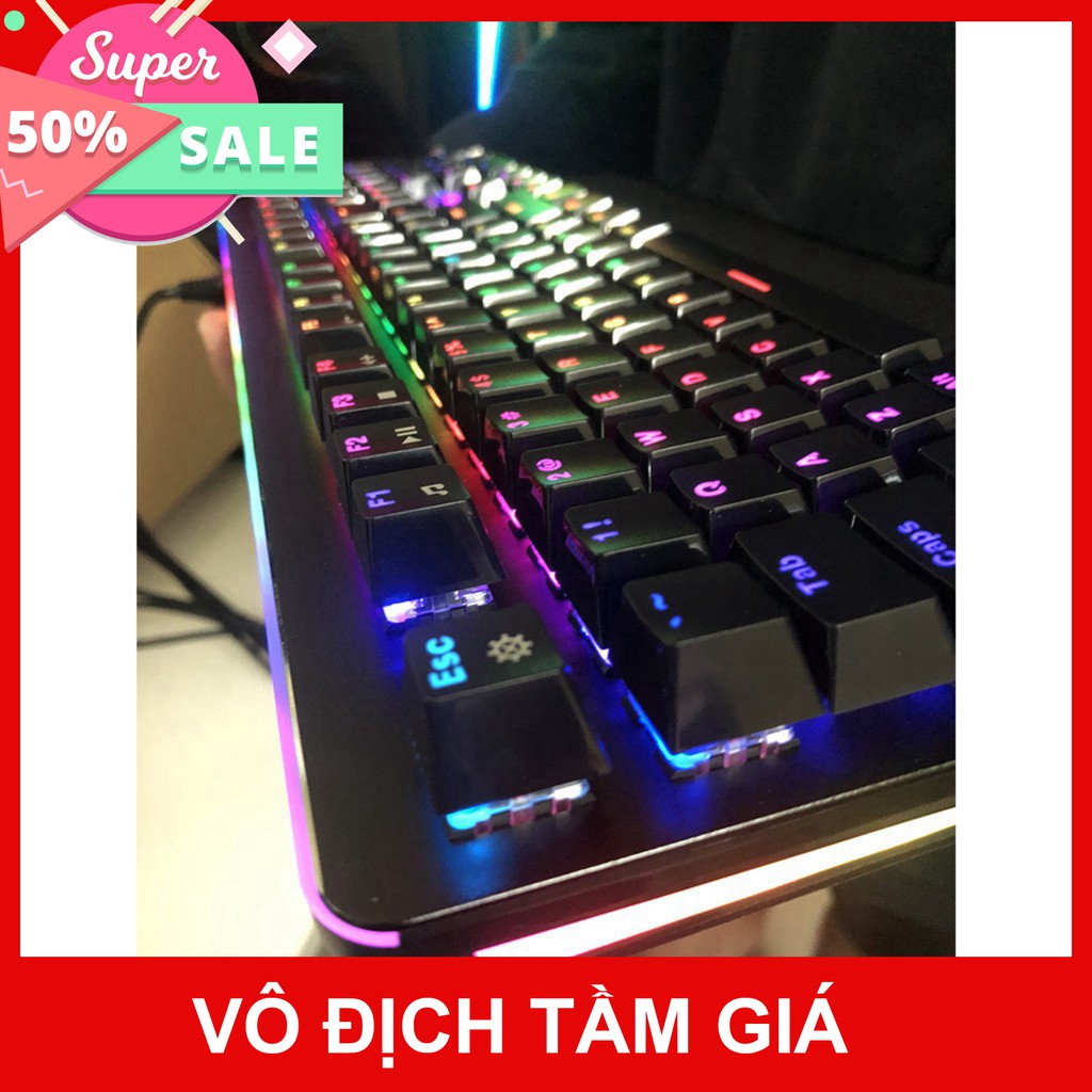 Bàn phím cơ gaming Fuhlen S Subverter led RGB - Blue Switch Black - Chính hãng - Có tem chống hàng giả