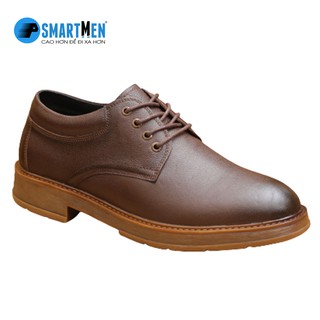 Giày tây công sở nam SMARTMEN tăng chiều cao da bò GD-503 Nâu