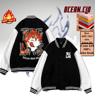Áo varsity jacket teelab 3 màu - áo khoác cardigan bomber 3 màu unisex phối bo siêu hot - ocean.clo