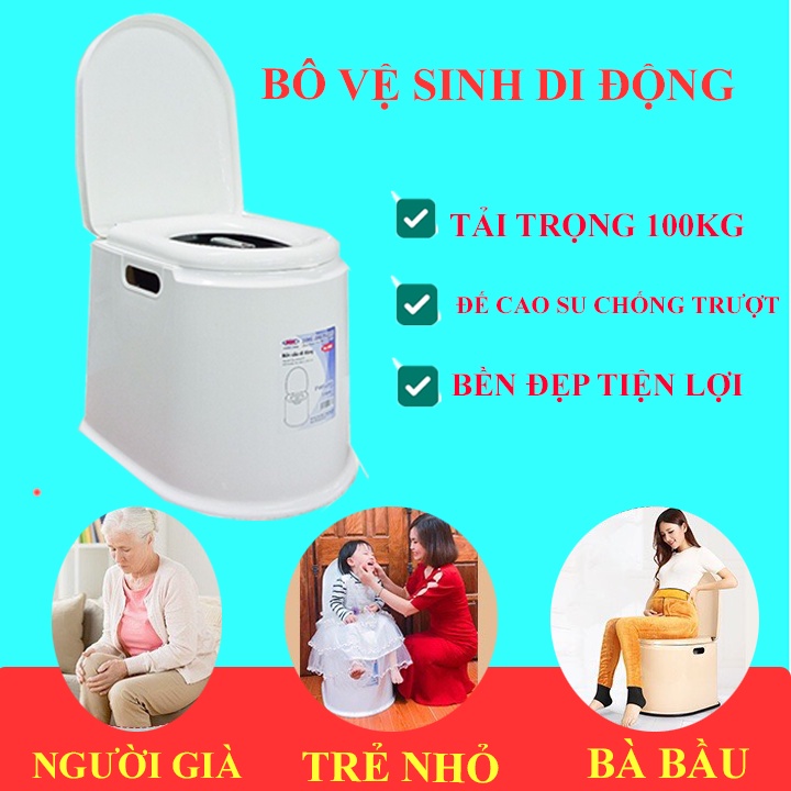 (Giá Tốt) Bô vệ sinh trong nhà cho người già bà bầu trẻ em B088 bồn cầu di động người lớn