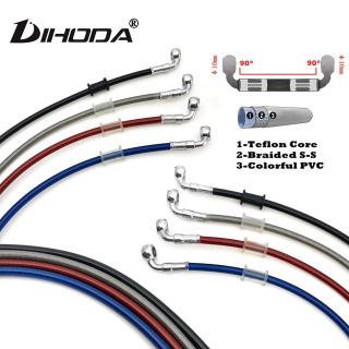 M10 Banjo 90 & 90 độ Xe Máy Ống Thủy Lực Phanh Ống Dây Cáp 400mm - 2200mm Ống bện ống dầu