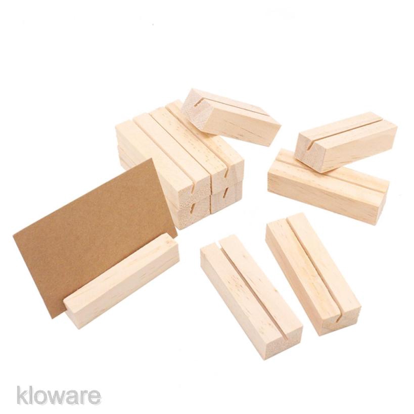 Bộ 10 Đế Gỗ Kẹp Ảnh / Thẻ Ghi Nhớ Để Bàn Tiện Dụng