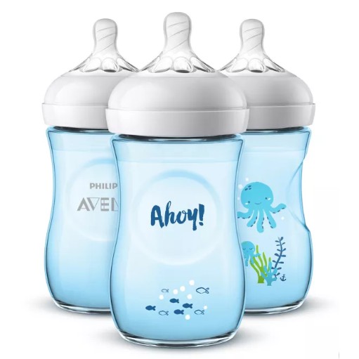 Bình sữa Avent Natural núm mềm họa tiết dung tích 260ml