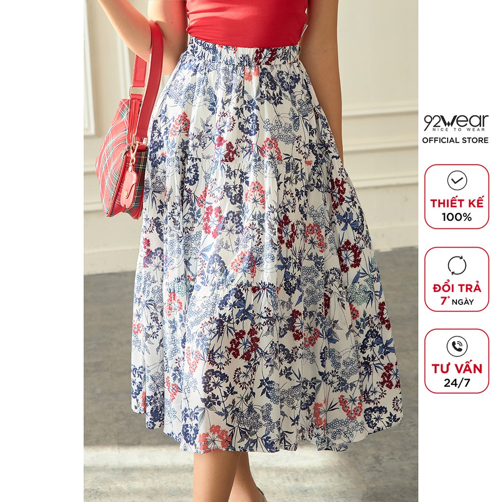 Chân váy dài 92WEAR nhiều màu dáng xòe rút dúm bèo JDW0746 | BigBuy360 - bigbuy360.vn
