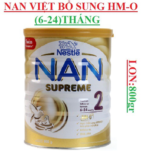 Sữa Nan Supreme số 2 lon 800gr dành cho trẻ (6-24) tháng chống dị ứng đạm sữa bò