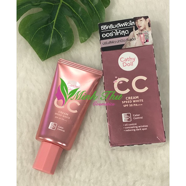 Kem nền Cathy Doll Speed White Cc Cream Spf50 Pa+++ 50ml Màu Sáng 01 Light Beige