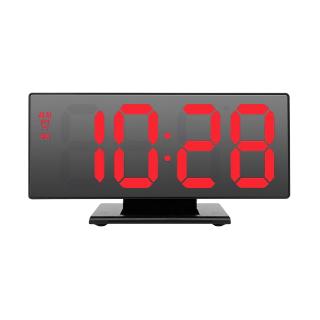 LED digital clock multi-function mirror snooze display time night LCD table lamp desktop Ⓡ