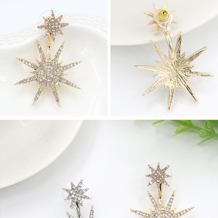 Đôi Khuyên Tai Hình Bông Tuyết Đính Đá Thời Trang Dành Cho Nữ