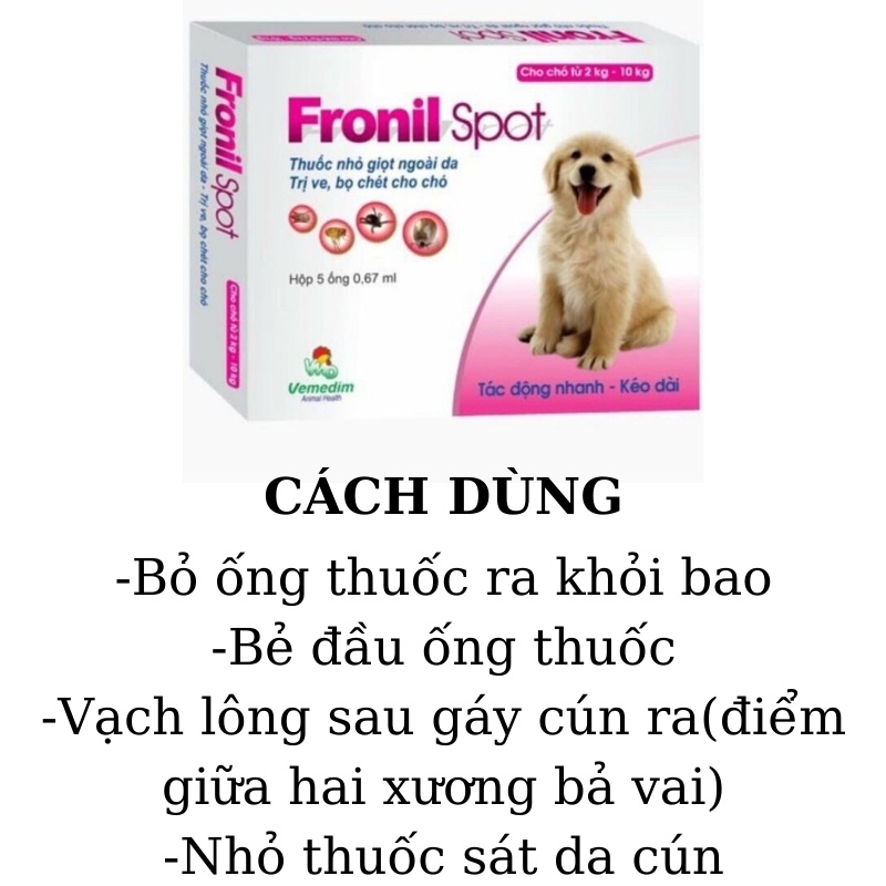 Nhỏ gáy trị ve rận ,bọ chét Fronil Spot cho Chó mèo,thú cưng - familypetshop.vn
