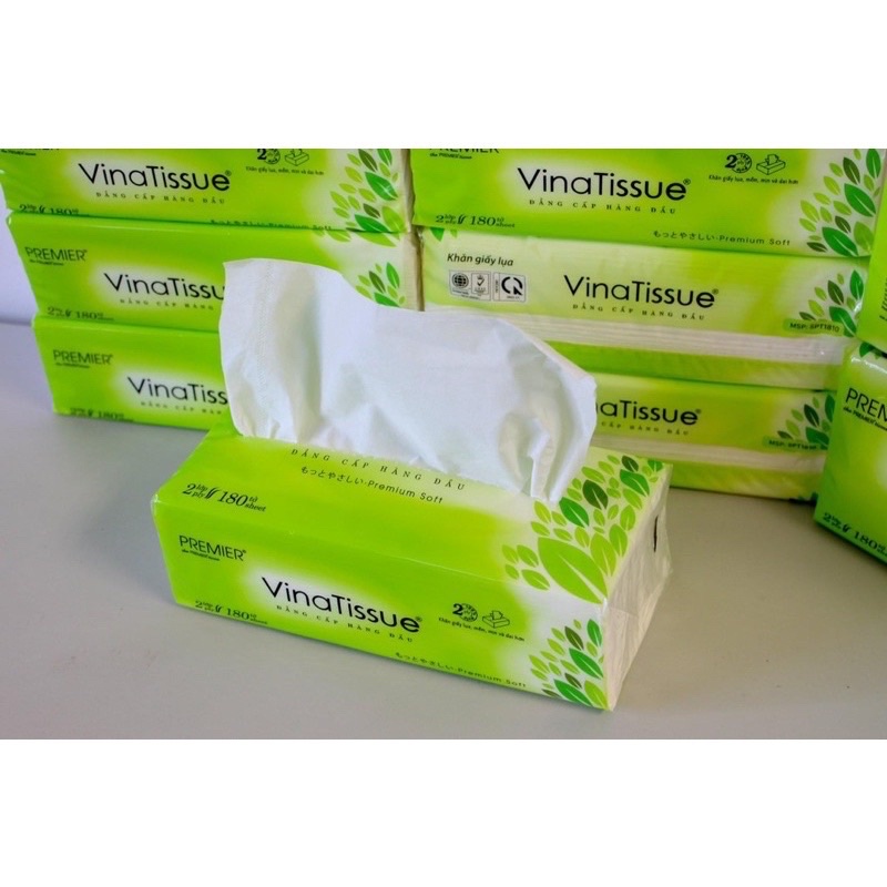 Khăn giấy lụa Premier Vinatissue 180 tờ
