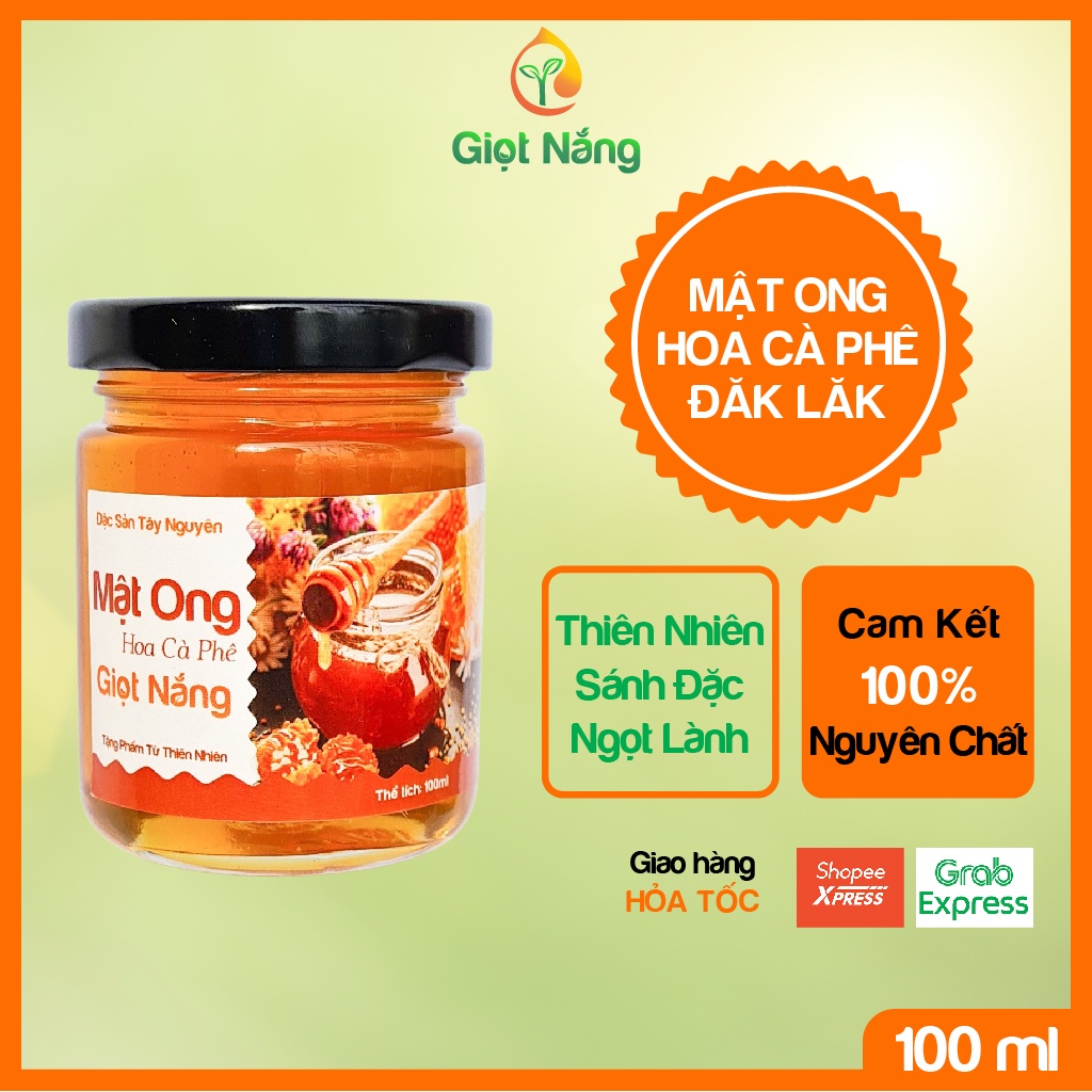 Mật ong nguyên chất Đăk Lăk, mật ong hoa cà phê chứa nhiều dinh dưỡng tốt thể tích 100-1000ml từ GIỌT NẮNG COFFEE