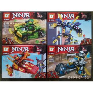 (Free ship) Set 4 hộp đồ chơi Ninja mô phỏng theo trò chơi xếp hình Lego giá rẻ + KM tặng cầu vòng lò xo cho bé.
