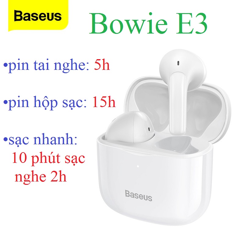 Tai nghe không dây Baseus Bowie E3 V5.0 pin 5h sạc Type C định vị qua app