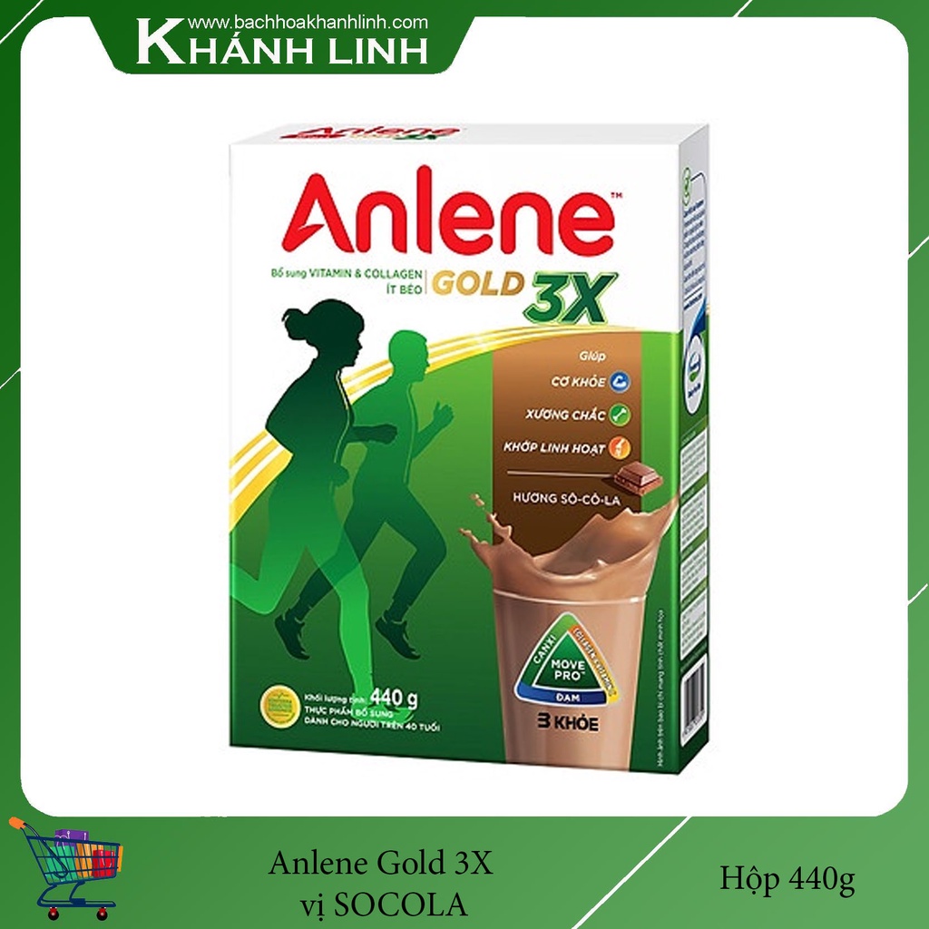 Sữa Bột Anlene Gold 3X Socola Hộp Giấy 440g cho Người trên 40 Tuổi