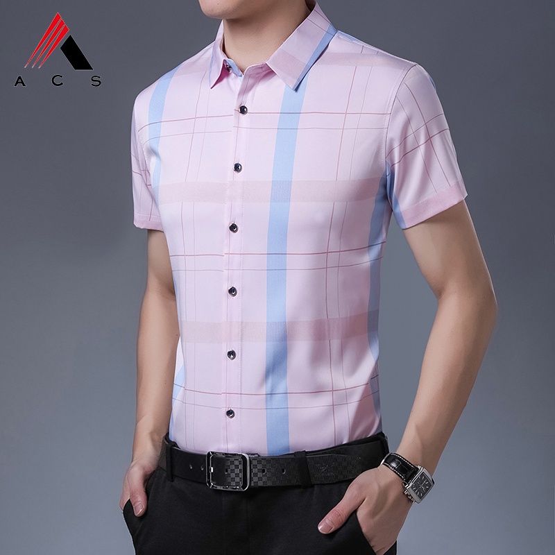 Áo Sơ Mi Ngắn Tay Kẻ Sọc Caro 4 Màu Sắc Trẻ Trung Cho Nam