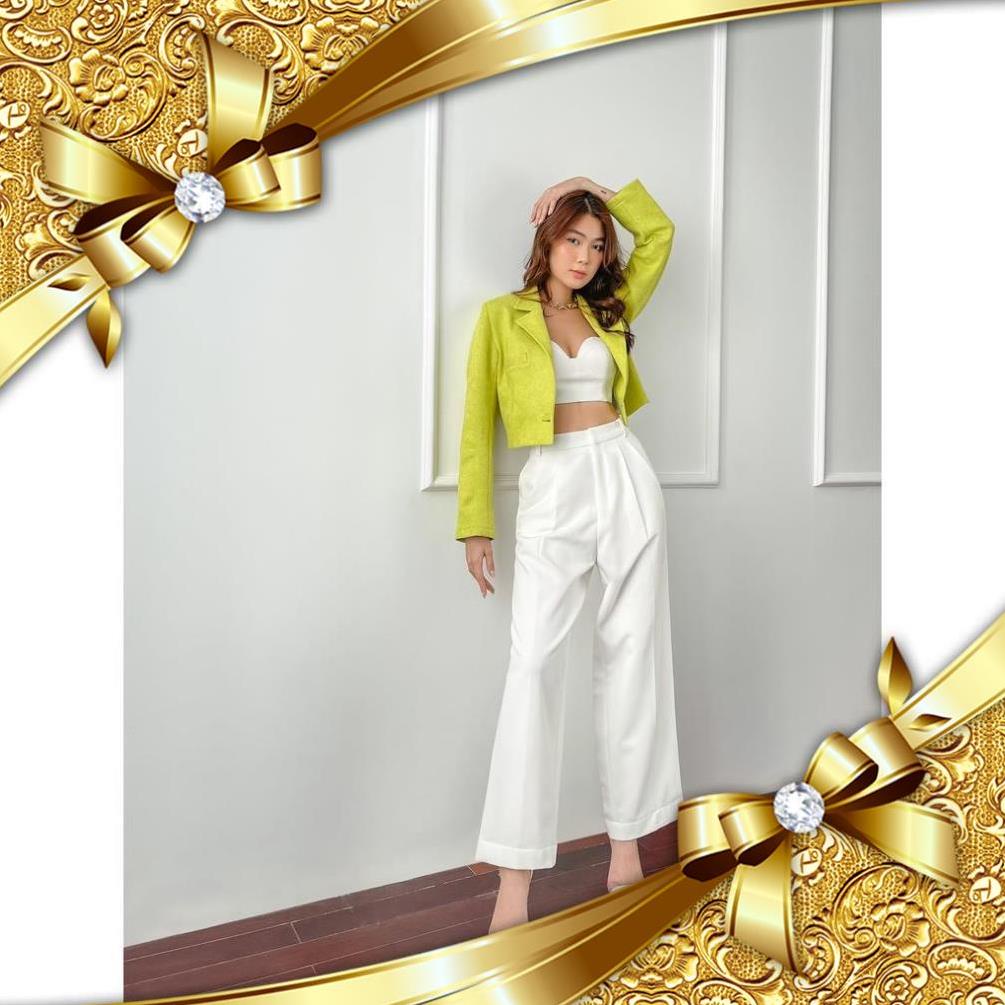 Vest xanh ngắn-Suit phối đồ thời trang đẹp như sao Hàn-Phù hợp các cô nàng có gu mix đồ-Lola Vietnam