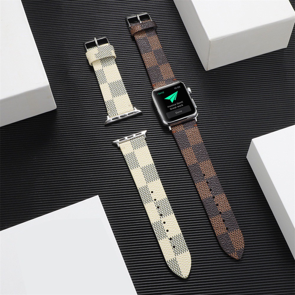 Dây Đeo Da In Hoa Không Phai Màu Cho Đồng Hồ Thông Minh Apple Watch Series 6 / 5 / 4 / 3 / 2 / 1 / Se 38mm 40mm 42mm 44mm