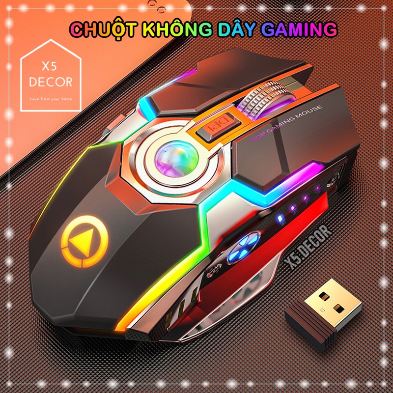 [GIÁ TRẢI NGHIỆM] Chuột Không Dây LED RGB chuyên Gaming Streamer Cao Cấp G80 - Sạc Pin Nhanh, Chỉnh được Độ nhạy DPI