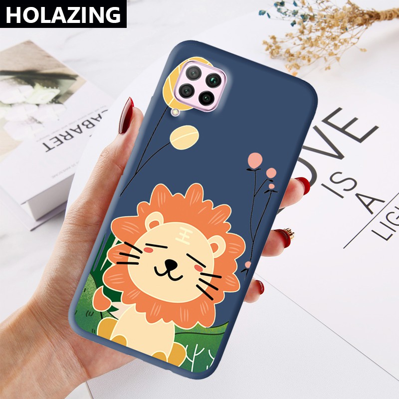 Ốp điện thoại silicon mềm in hình sư tử dễ thương cho Huawei Nova 7i Nova 5T 3i 4E 3E 3