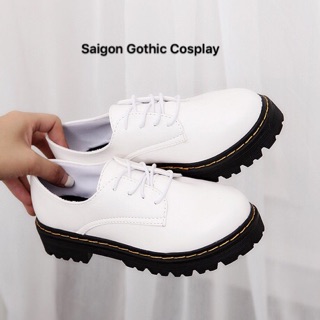 Giày boot da cổ thấp oxford cosplay