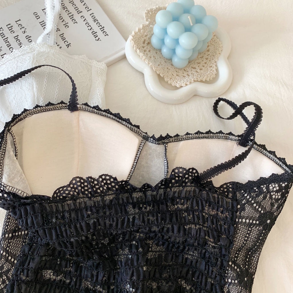 Áo Hai Dây Phối Ren Hở Lưng Gợi Cảm Thời Trang Mùa Hè