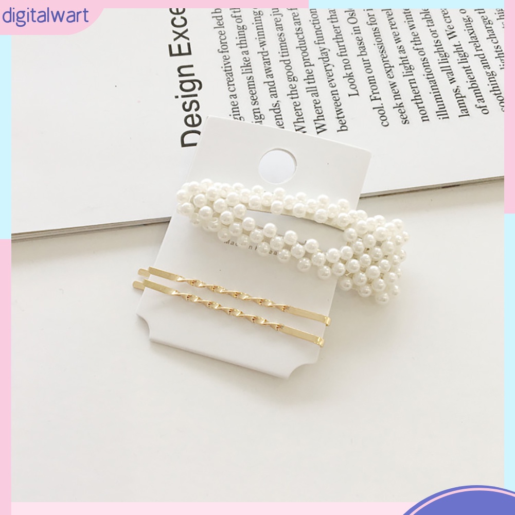 Bộ 4 kẹp tóc nữ đính ngọc trai giả thời trang