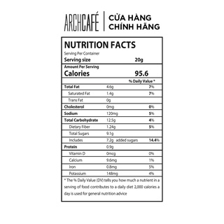 Cà phê Cappuccino Dừa - Archcafé (hộp 12 gói x 20g)