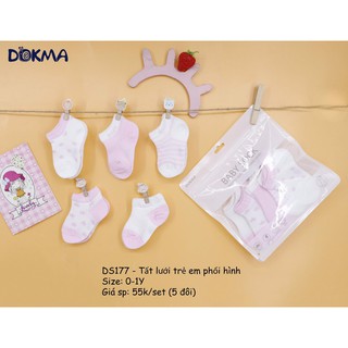 Set 5 đôi tất lưới in hình Dokma