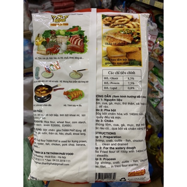 Bột Chiên Giòn đồng tiền 150g và 1kg Tp food