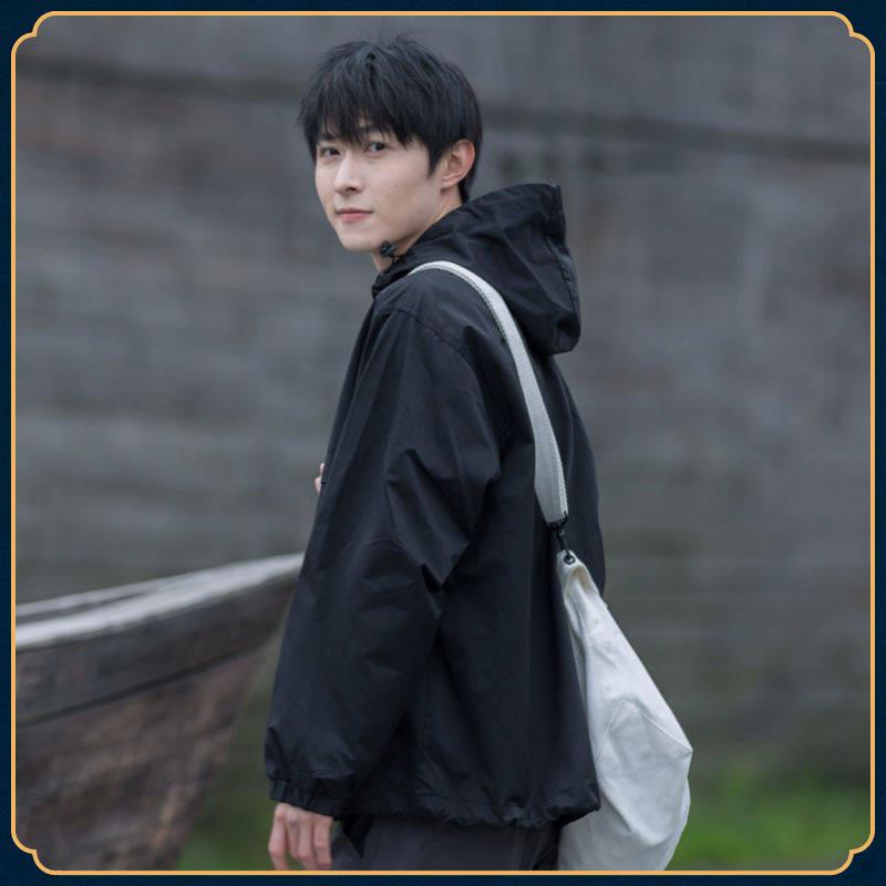 Áo Hoodie Phối Khóa Kéo Nửa Thân Kiểu Nhật Bản Thời Trang Mùa Thu Năng Động