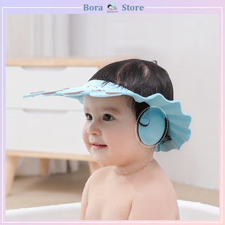 Mũ gội đầu chắn nước bảo vệ tai cho bé 0 - 6 tuổi, có thể điều chỉnh vòng đầu