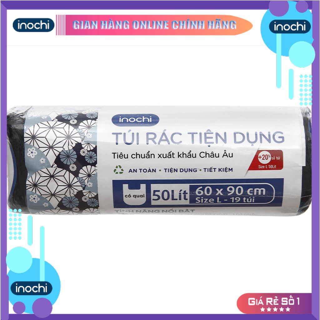 Túi Rác Inochi tiện dụng 50L - Hàng chính hãng tiêu chuẩn nhật bản