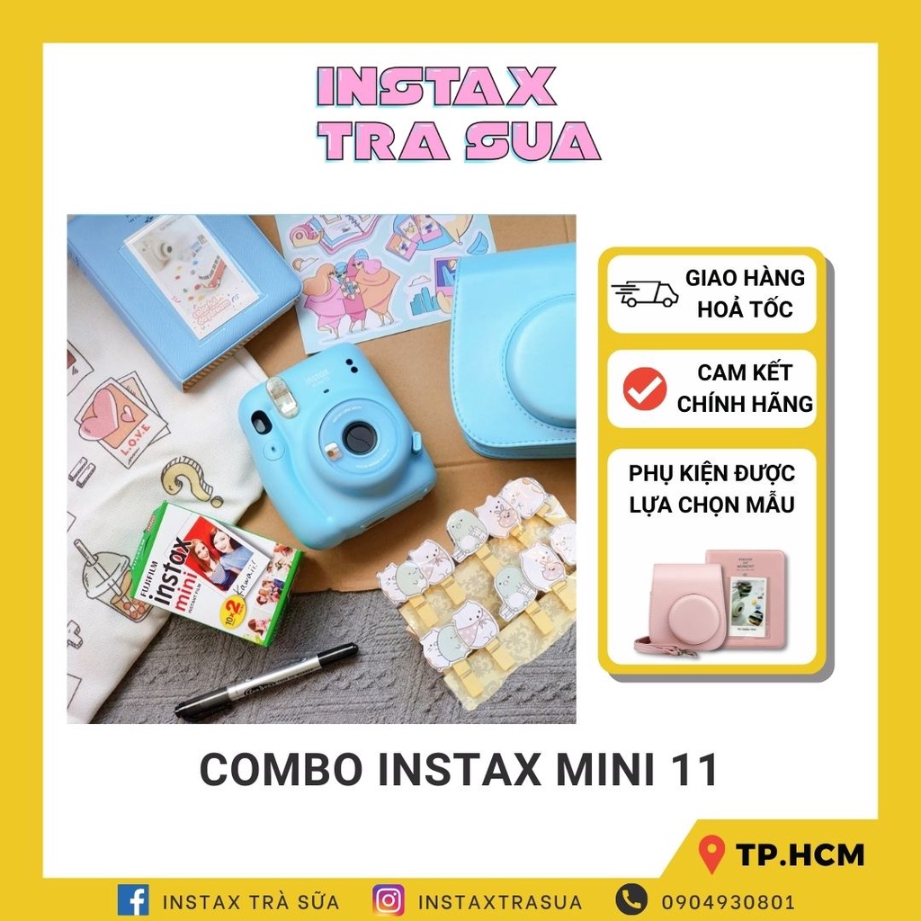 Combo Instax Mini 11 - BỘ MÁY và phụ kiện chụp ảnh lấy liền Fujifilm Instax Mini 11 -