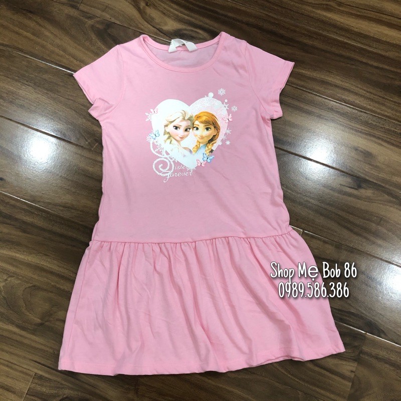 Váy bé gái 🧚Váy cotton HM cho bé gái Elsa chất cotton mềm mát siêu đẹp, size từ 2- 10Y