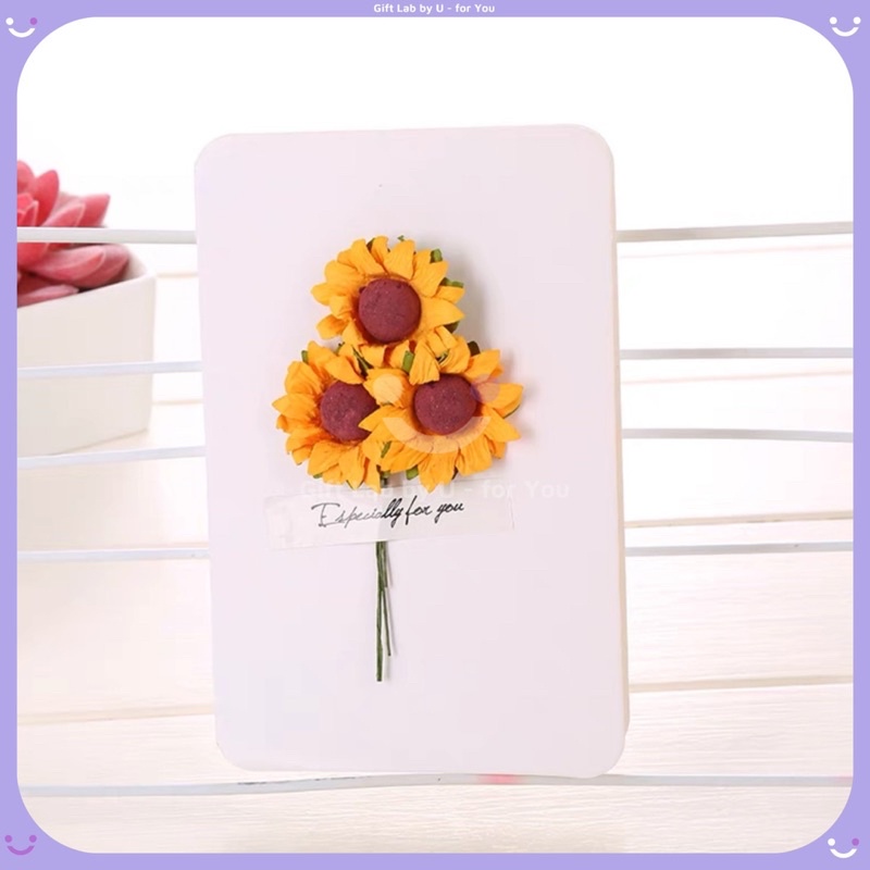 Thiệp hoa khô giấy Kraft cao cấp chúc ngày lễ, sinh nhật, kỉ niệm đặc biệt