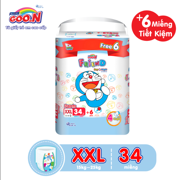  Tã quần Goo.N Friend Doremon gói cực đại L46/XL40/XXL34/XXXL22