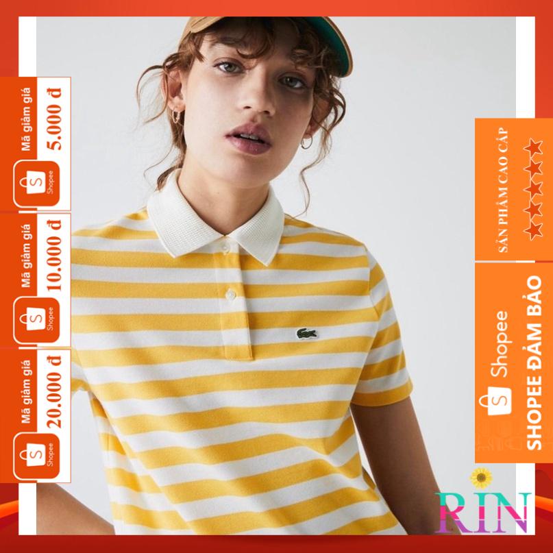 [HÌNH THẬT] ÁO THUN CỔ TRỤ LACOSTE CAM  VNXK   - COTTON CÁ SẤU 100%