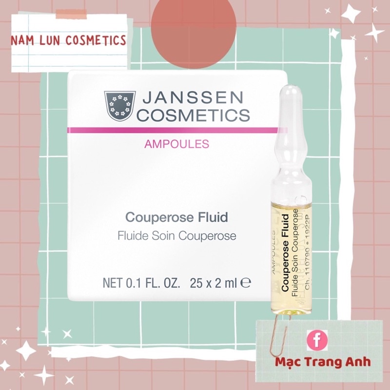 Tinh chất phục hồi giãn mao mạch Janssen Cosmetics Ampoules Couperose Fluid