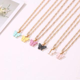 Vòng cổ Mặt Bướm Acrylic Nhiều Màu Sắc Ngọt Ngào Thời Trang Cho Nữ
