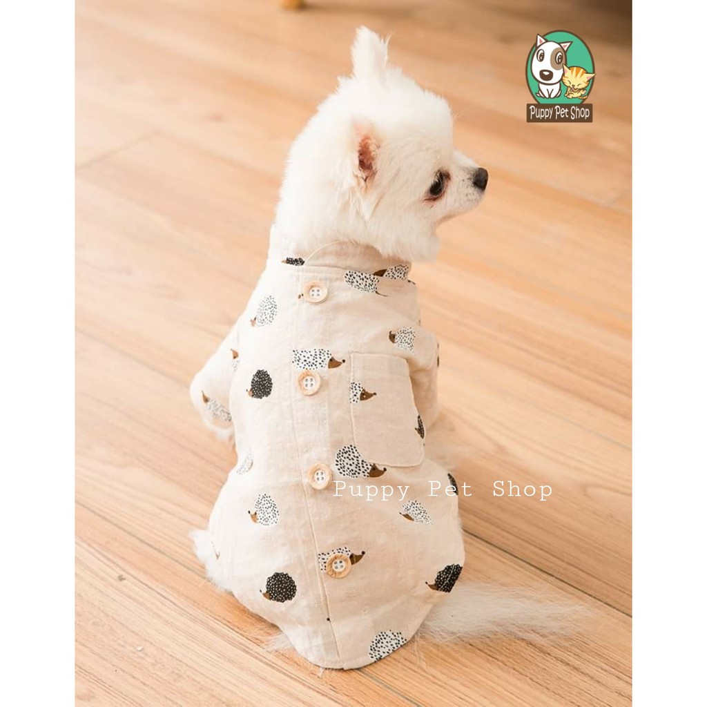 Áo sơmi đũi cổ tàu Nhím cute