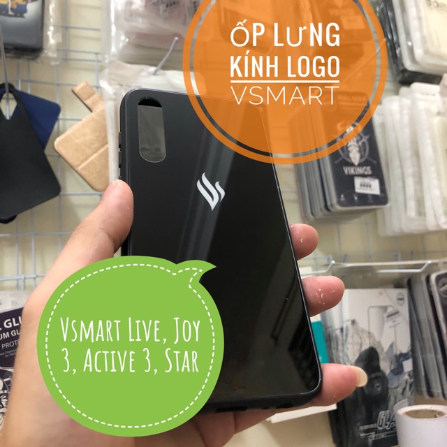 Vsmart - Ốp lưng kính Logo Vsmart Live, Active 3, Joy 3, Star
