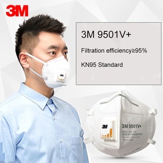 Khẩu trang 3M 9501V+ KN95 lọc hơn 95% bụi siêu mịn PM2.5 có van thở 1 chiều
